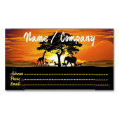 Wilde dieren op de Afrikaanse Savanna Sunset Magnetisch Visitekaartje (Voorkant)