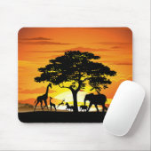 Wilde dieren op de Afrikaanse Savanna Sunset Muismat (Met muis)