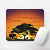 Wilde dieren op de Afrikaanse Savanna Sunset Muismat (Met muis)