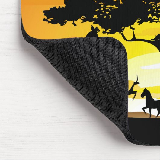 Wilde dieren op de Afrikaanse Savanna Sunset Muismat (Hoek)