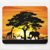 Wilde dieren op de Afrikaanse Savanna Sunset Muismat (Voorkant)