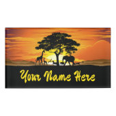 Wilde dieren op de Afrikaanse Savanna Sunset Naambadge (Voorkant)