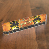 Wilde dieren op de Afrikaanse Savanna Sunset Naambordje (Zijkant)