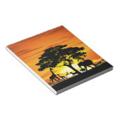 Wilde dieren op de Afrikaanse Savanna Sunset Notitieblok (Schuin)