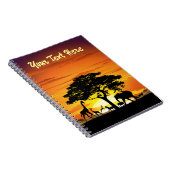 Wilde dieren op de Afrikaanse Savanna Sunset Notitieboek (Rechterzijde)