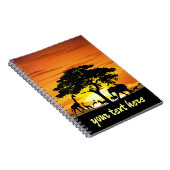 Wilde dieren op de Afrikaanse Savanna Sunset Notitieboek (Rechterzijde)