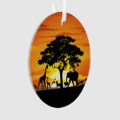 Wilde dieren op de Afrikaanse Savanna Sunset Ornament (voorkant)