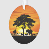 Wilde dieren op de Afrikaanse Savanna Sunset Ornament (voorkant)