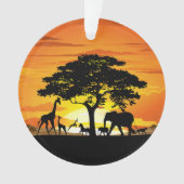 Wilde dieren op de Afrikaanse Savanna Sunset Ornament (voorkant)