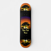 Wilde dieren op de Afrikaanse Savanna Sunset Persoonlijk Skateboard (Voorkant)