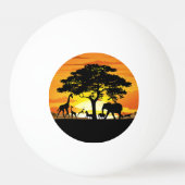Wilde dieren op de Afrikaanse Savanna Sunset Pingpongbal (Voorkant)