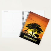 Wilde dieren op de Afrikaanse Savanna Sunset Planner (Display)