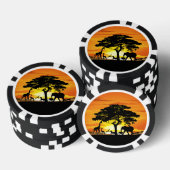Wilde dieren op de Afrikaanse Savanna Sunset Poker Chips (Opstapeling)