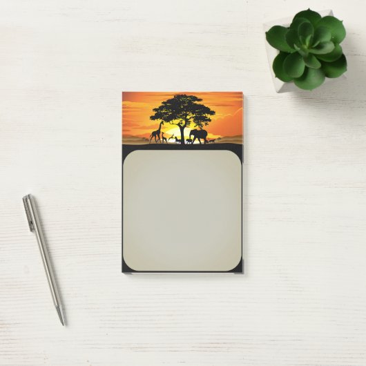 Wilde dieren op de Afrikaanse Savanna Sunset Post-it® Notes (Kantoor)