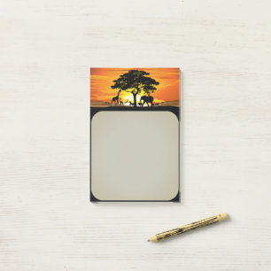 Wilde dieren op de Afrikaanse Savanna Sunset Post-it® Notes