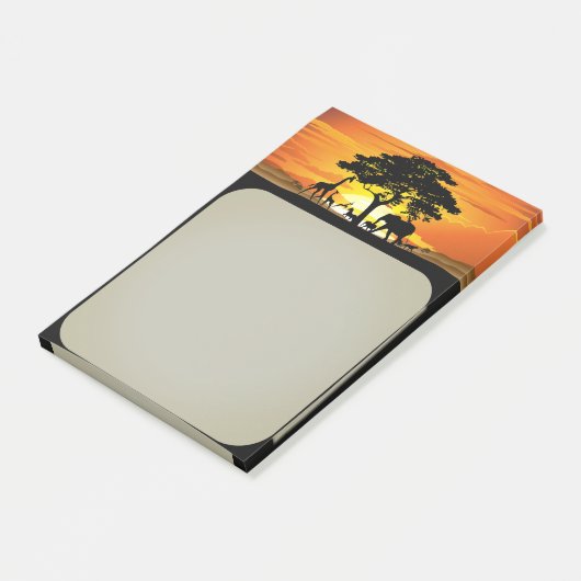 Wilde dieren op de Afrikaanse Savanna Sunset Post-it® Notes (Schuin)