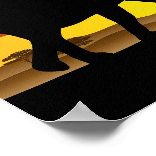 Wilde dieren op de Afrikaanse Savanna Sunset Poster (Hoek)