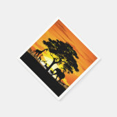 Wilde dieren op de Afrikaanse Savanna Sunset Servet (Hoek)