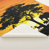 Wilde dieren op de Afrikaanse Savanna Sunset Sherpa Deken (3/4)