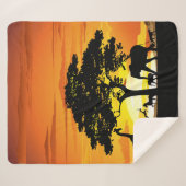 Wilde dieren op de Afrikaanse Savanna Sunset Sherpa Deken (Voorkant (horizontaal))