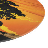 Wilde dieren op de Afrikaanse Savanna Sunset Snijplank (Hoek)