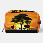 Wilde dieren op de Afrikaanse Savanna Sunset Toilettasje (Achterkant)