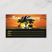 Wilde dieren op de Afrikaanse Savanna Sunset Visitekaartje (Voorkant)