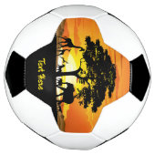 Wilde dieren op de Afrikaanse Savanna Sunset Voetbal (Gedraaid)