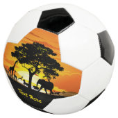Wilde dieren op de Afrikaanse Savanna Sunset Voetbal (Drie kwart)