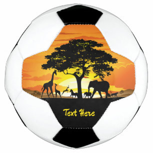 Wilde dieren op de Afrikaanse Savanna Sunset Voetbal