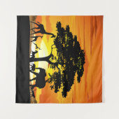 Wilde dieren op de Afrikaanse Savanna Sunset Wandkleed