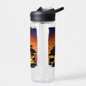 Wilde dieren op de Afrikaanse Savanna Sunset Waterfles (Links)