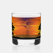 Wilde dieren op de Afrikaanse Savanna Sunset Whisky Glas (Rechts)