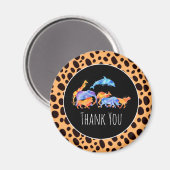Wilde dieren op een exotische Cheetah print Dank j Magneet (Voorkant / Achterkant)