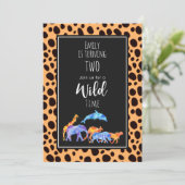 Wilde dieren op exotische cheeta print verjaardag kaart (Staand voorkant)