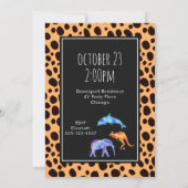 Wilde dieren op exotische cheeta print verjaardag kaart (Achterkant)