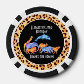 Wilde dieren op Luipaard Print Verjaardag Poker Chips (Achterkant)
