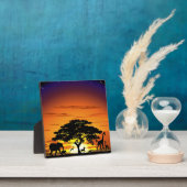 Wilde dieren op Savannah Sunset Plaque Fotoplaat (Insitu)