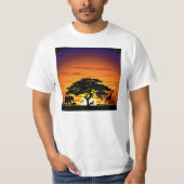 Wilde dieren op Savannah Sunset T-shirt (Voorkant)