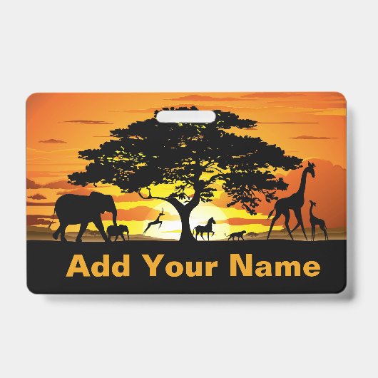 Wilde dieren op Savannah Sunset Wristlets Badge (Voorzijde)