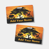 Wilde dieren op Savannah Sunset Wristlets Badge (Voor- en achterkant)