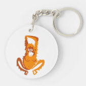 Wilde dieren - ORANG-OETAN - Apen - Primaat - Natu Sleutelhanger (Achterkant)