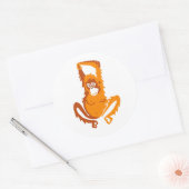 Wilde dieren - ORANGUTAN - Bedreigde dieren - Ronde Sticker (Envelop)