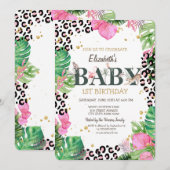 Wilde Dieren Palmbladeren 1e Verjaardag Kaart (Voorkant / Achterkant)