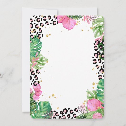 Wilde Dieren Palmbladeren 1e Verjaardag Kaart (Achterkant)