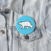 Wilde dieren- Polar BEER- Wildlife - IJsblauw Ronde Button 7,6 Cm (In situ)