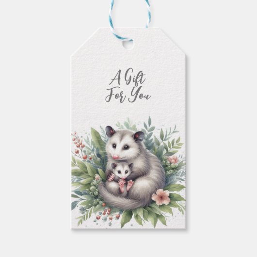 Wilde dieren Possum Cadeaulabel (Voorkant)