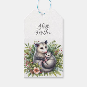 Wilde dieren Possum Cadeaulabel