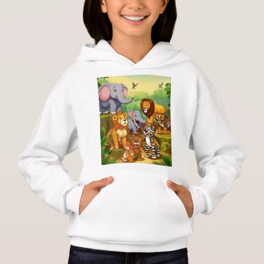 Wilde dieren print meisjes hoodies / Zazzle (Voorkant)
