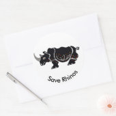 Wilde dieren - Red neushoorns - Natuur - Afrika Ronde Sticker (Envelop)